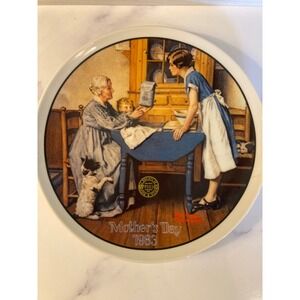 Norman Rockwell 1983 Mother's Day Plate Knowles Add Two Cups Measure of Love